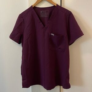 FIGS Catarina Scrub Top Deep Purple